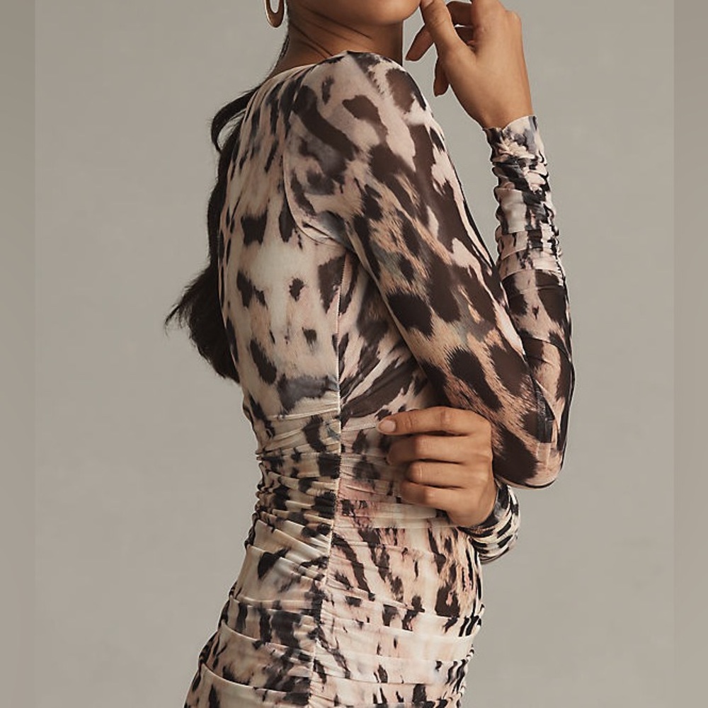 AFRM Leopard Print Long Sleeve Dress - Picture 2 of 5